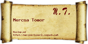 Mercsa Tomor névjegykártya